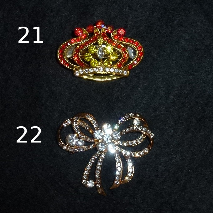 Puppy Bows ~ Rhinestone TIARA multi styles dog hair barrette clip CRYSTAL styles 15-22 ~USA seller