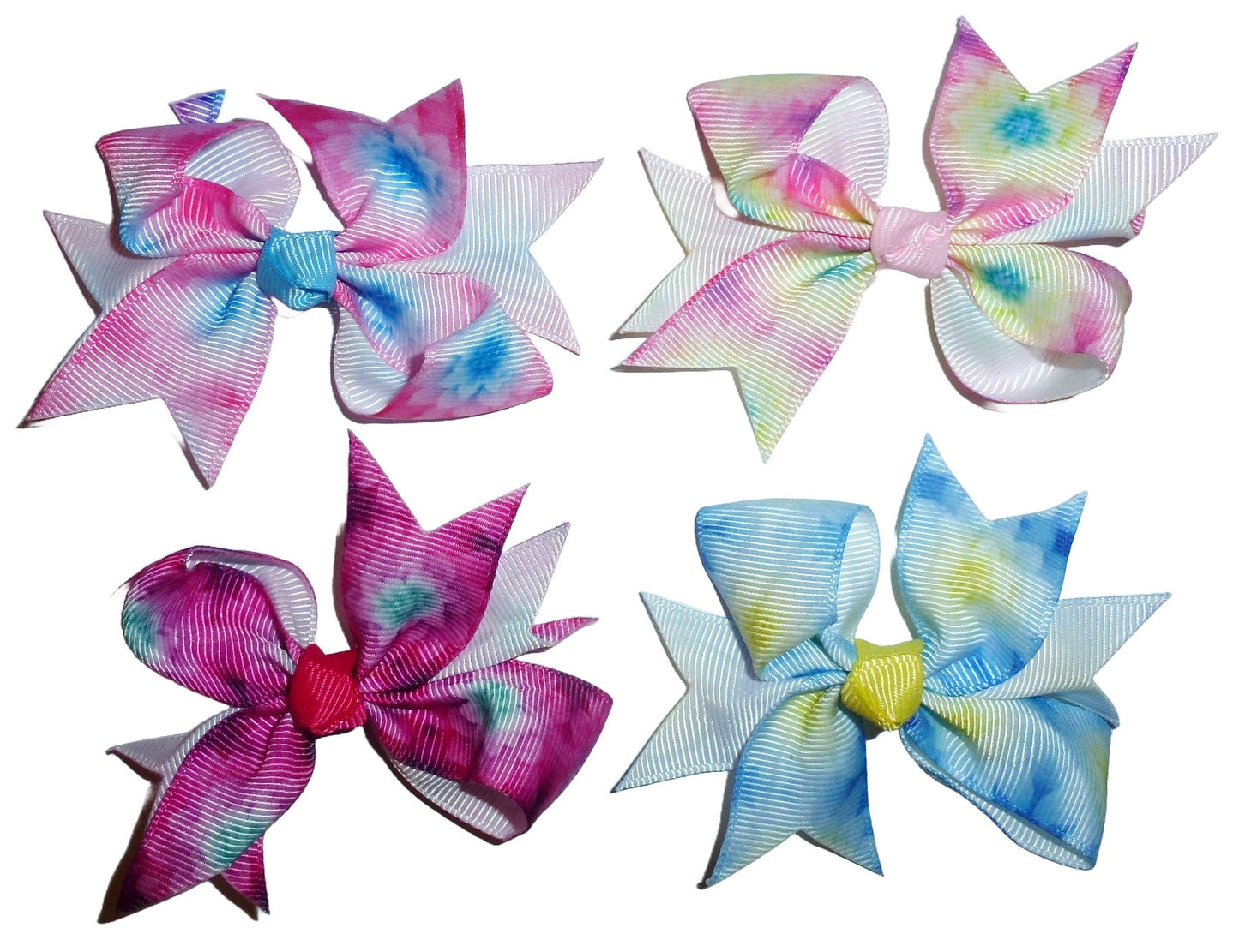 Puppy Bows ~ Vibrant floral swallowtail 3" pet hair bow latex bands or barrette (fb111c)