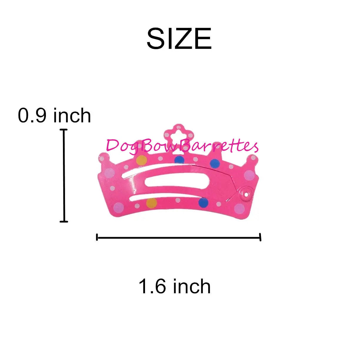 Puppy bows Crown snap clips 6 pieces pet hair dog bow barrettes (19D)