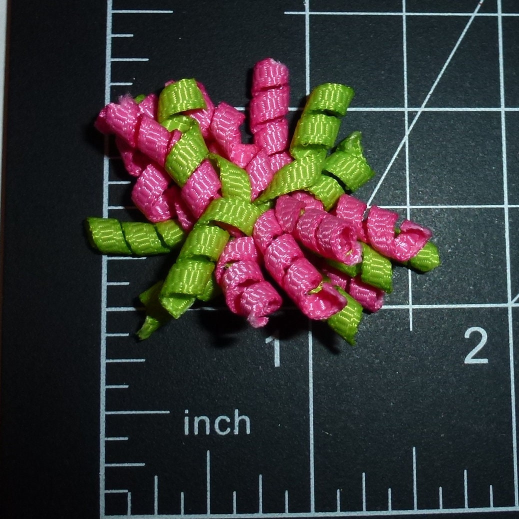 Puppy Bows TINY Korker loop dog bow pet hair clip barrette or latex bands corky curly corker (FB95B)