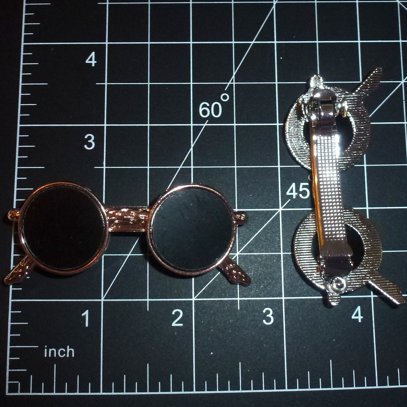 Puppy Bows ~ Gold or silver John Lennon glasses 3 SIZES! Dog bow aviator sunglasses pet hair barrette clip