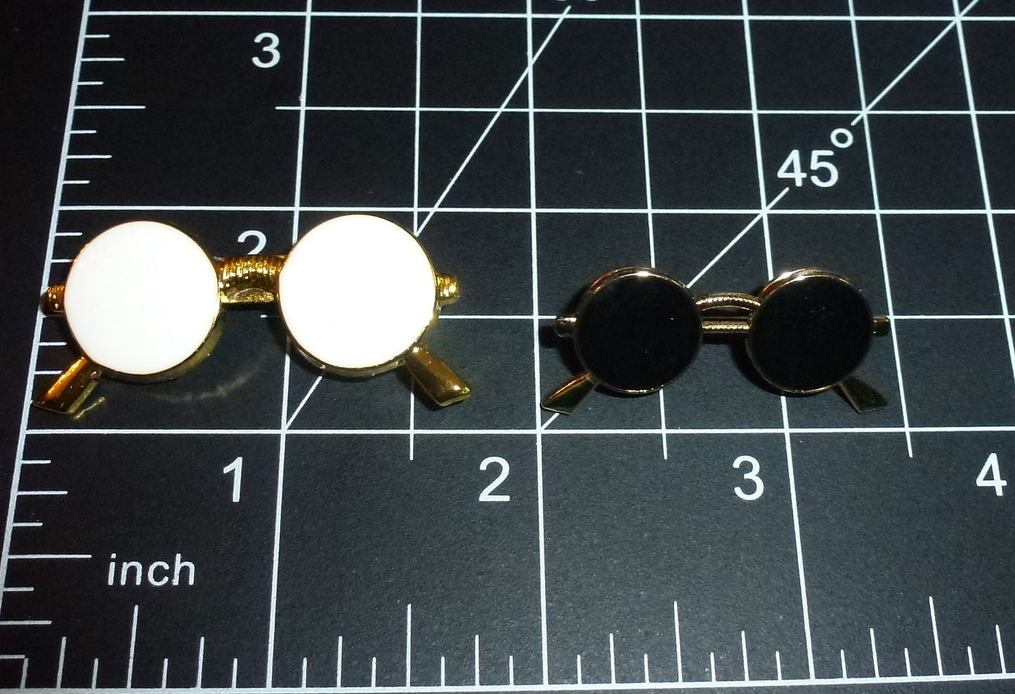 Puppy Bows ~ Gold or silver John Lennon glasses 3 SIZES! Dog bow aviator sunglasses pet hair barrette clip