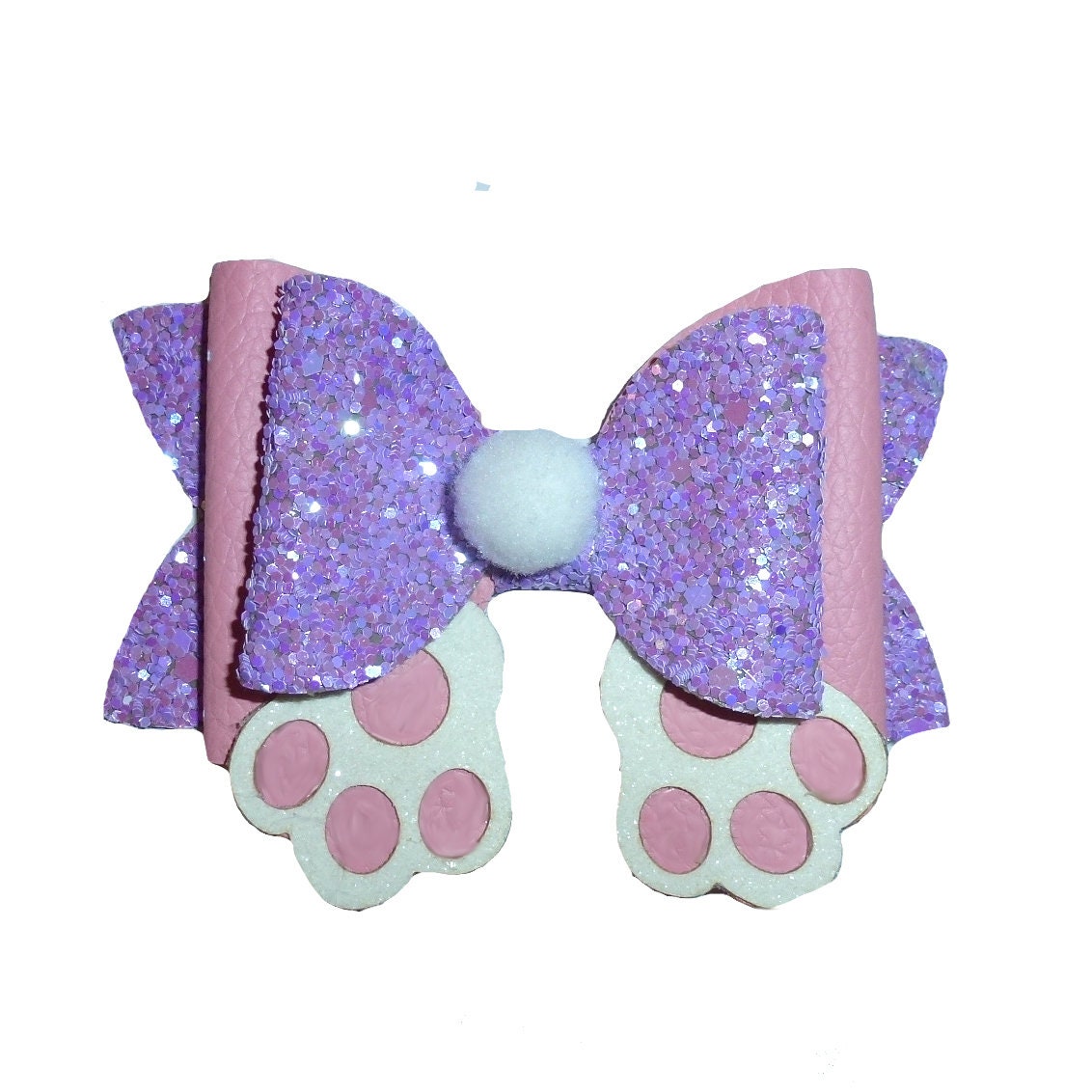 Easter bunny rabbit purple feet dog collar slide accessory hair bows barrettes or bands (fb183)