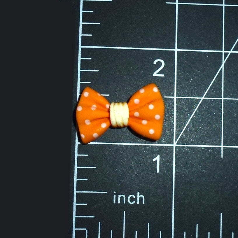 Puppy bows tiny polka dots 3/4" bowknot pet hair barrette clip (fb207AB)
