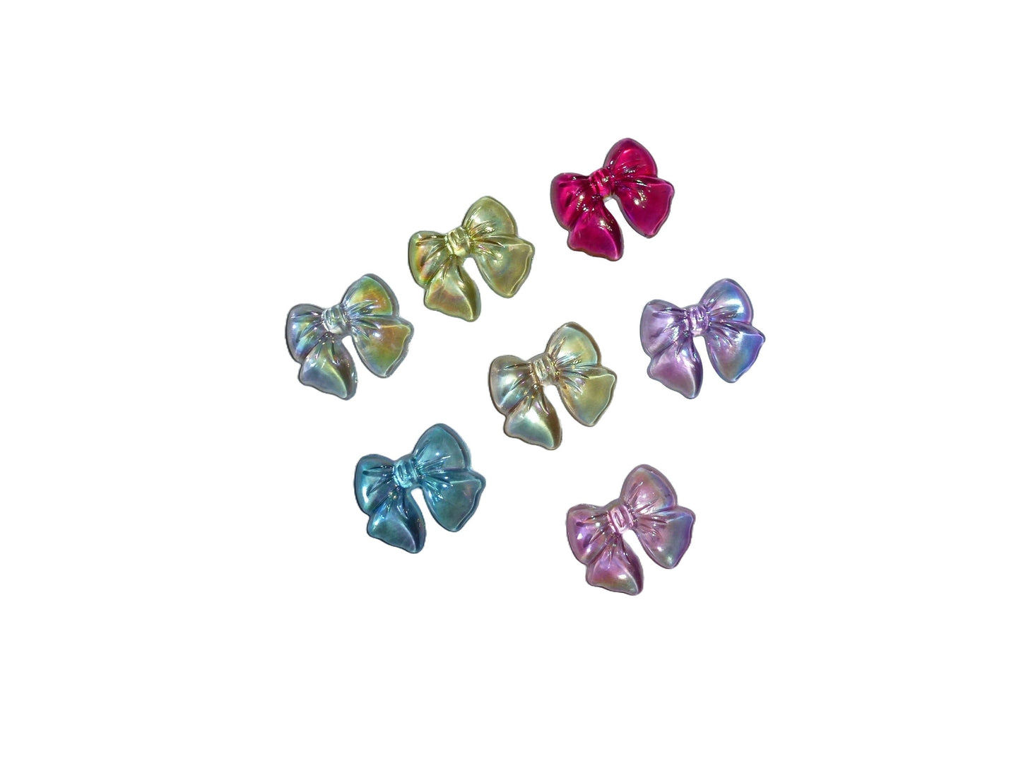 Dog Bow Barrettes 7 iridescent tiny bowknot pet hair bows (FB227)