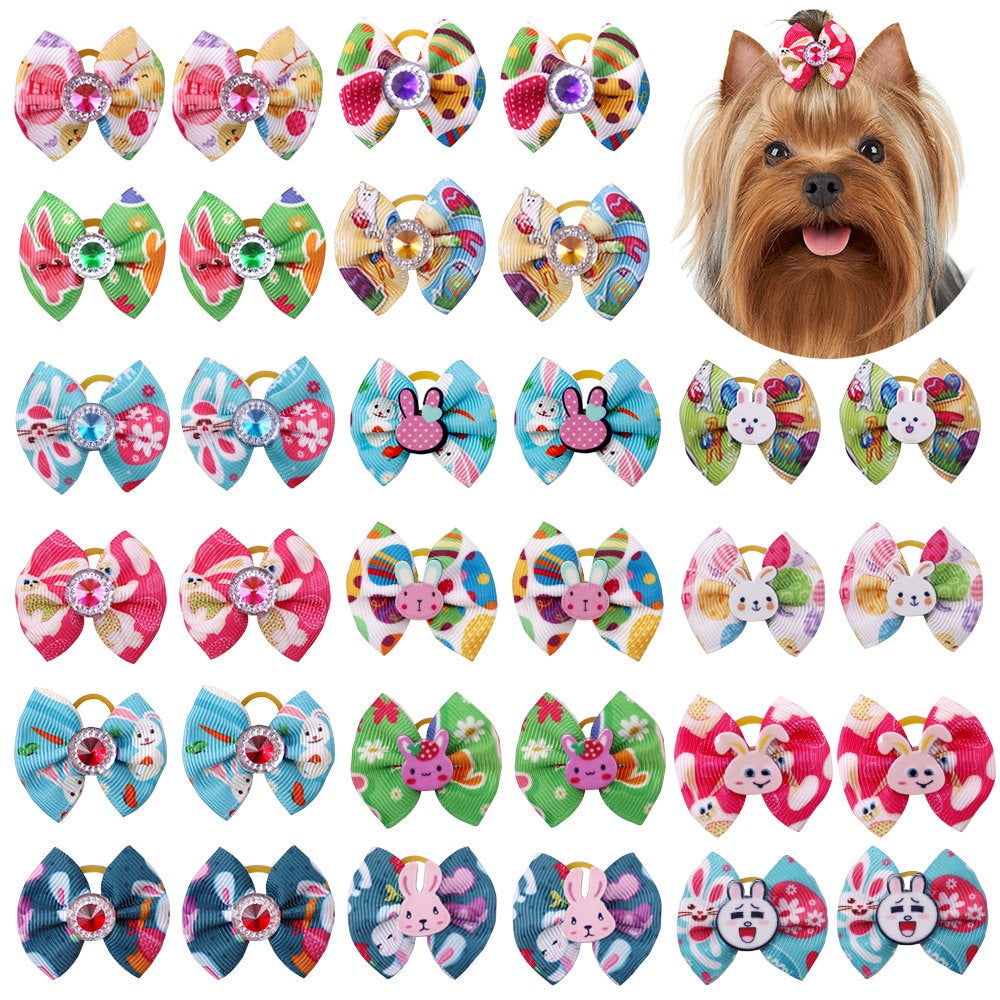 Easter bunny spring everyday dog groomers grooming pet hair bows (fb276)