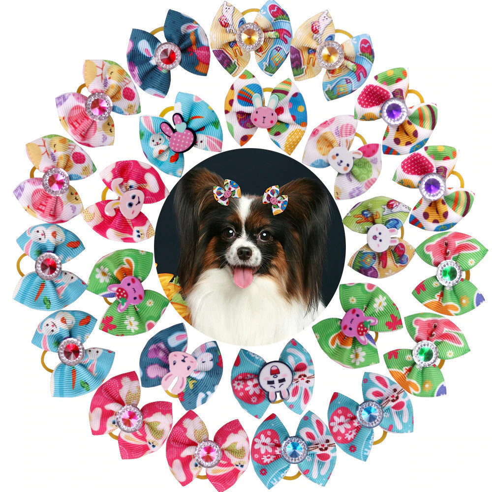 Easter bunny spring everyday dog groomers grooming pet hair bows (fb276)