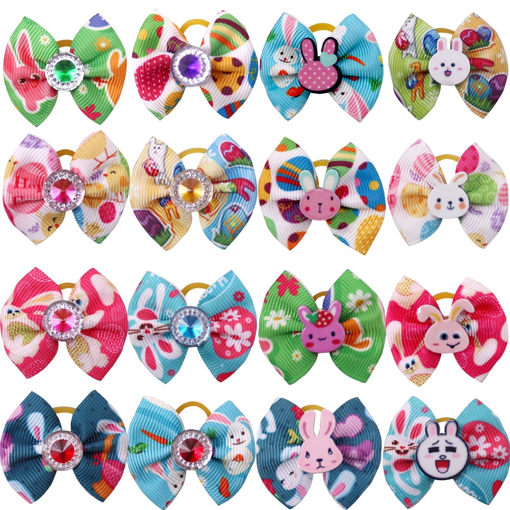 Easter bunny spring everyday dog groomers grooming pet hair bows (fb276)