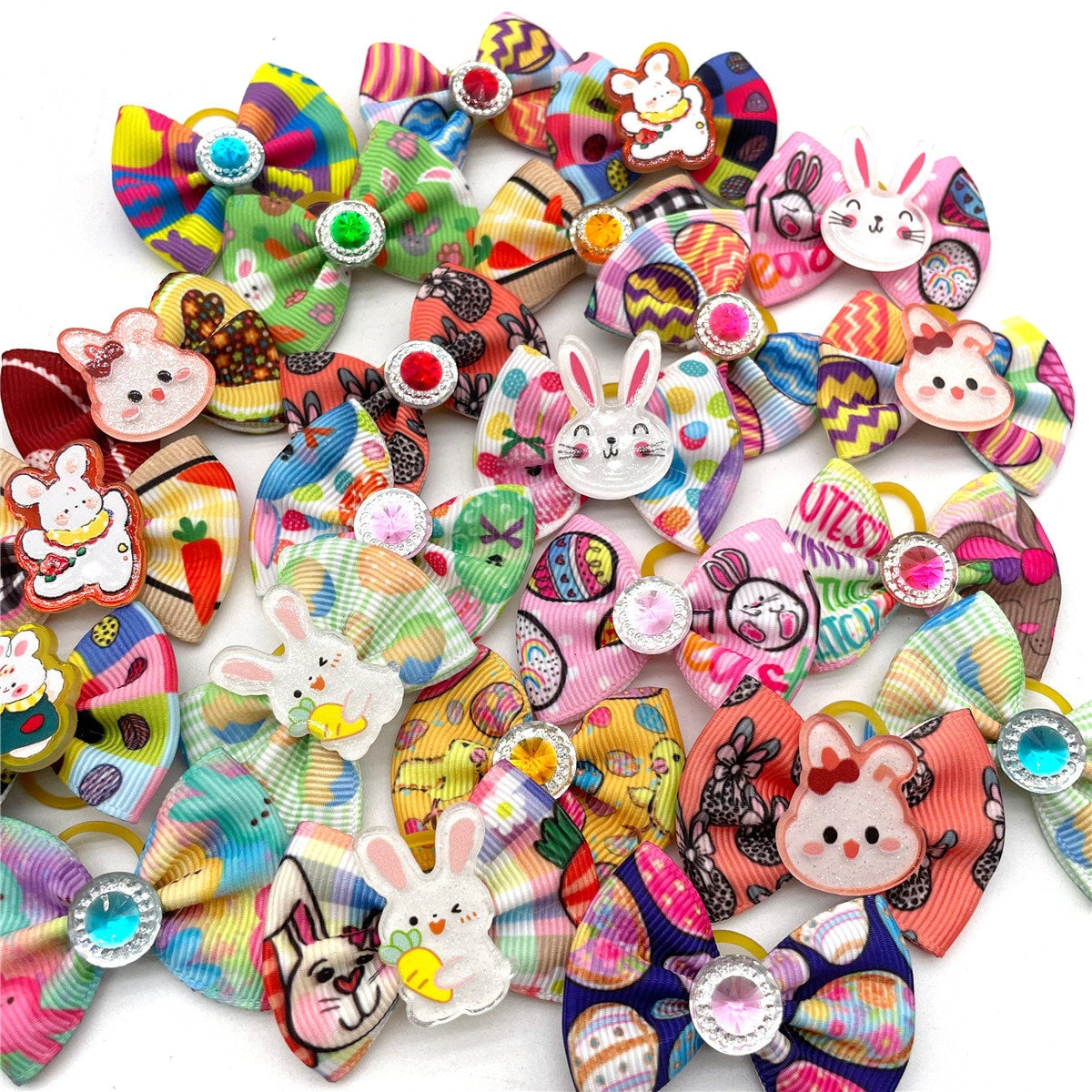 Easter bunny spring everyday dog groomers grooming pet hair bows (fb276)