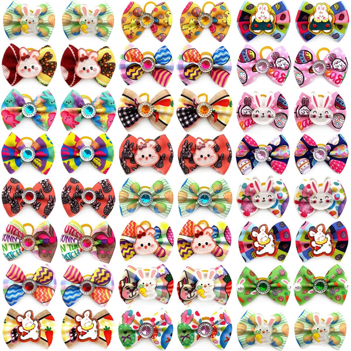 Easter bunny spring everyday dog groomers grooming pet hair bows (fb276)