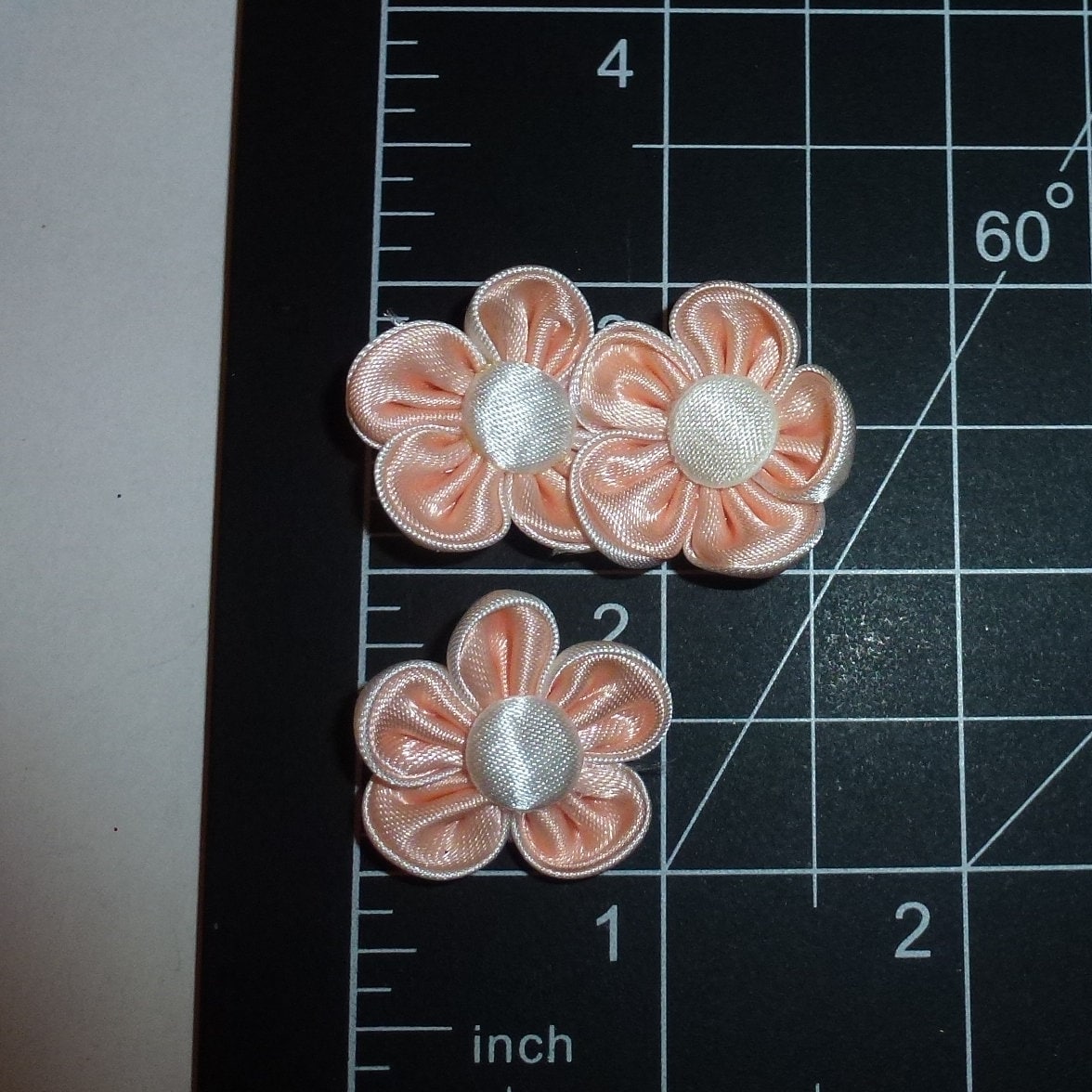 Peach daisy flower single bands or clip pet hair dog bow (fb217)