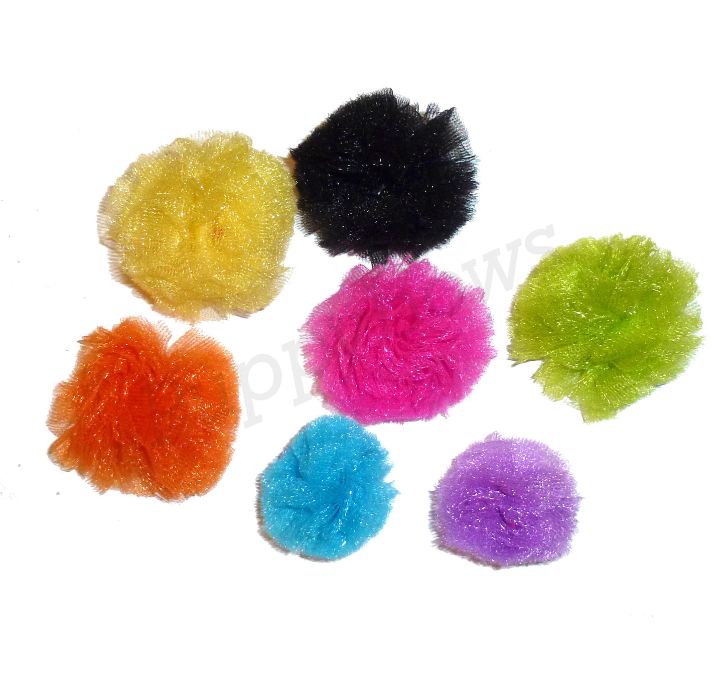 Puppy ear Bows disco hair balls dog grooming bow all colors of tulle pom poms