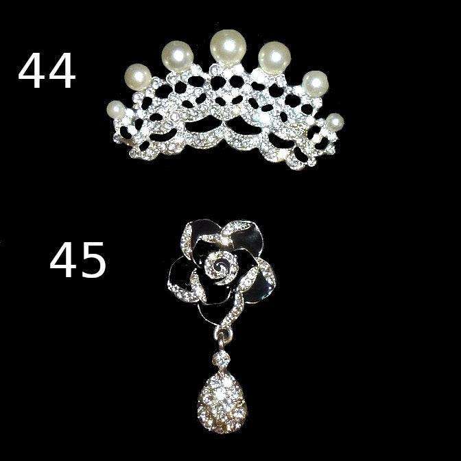 Puppy Bows ~ Rhinestone TIARA multi styles dog hair barrette clip CRYSTAL styles 37-47 ~USA seller