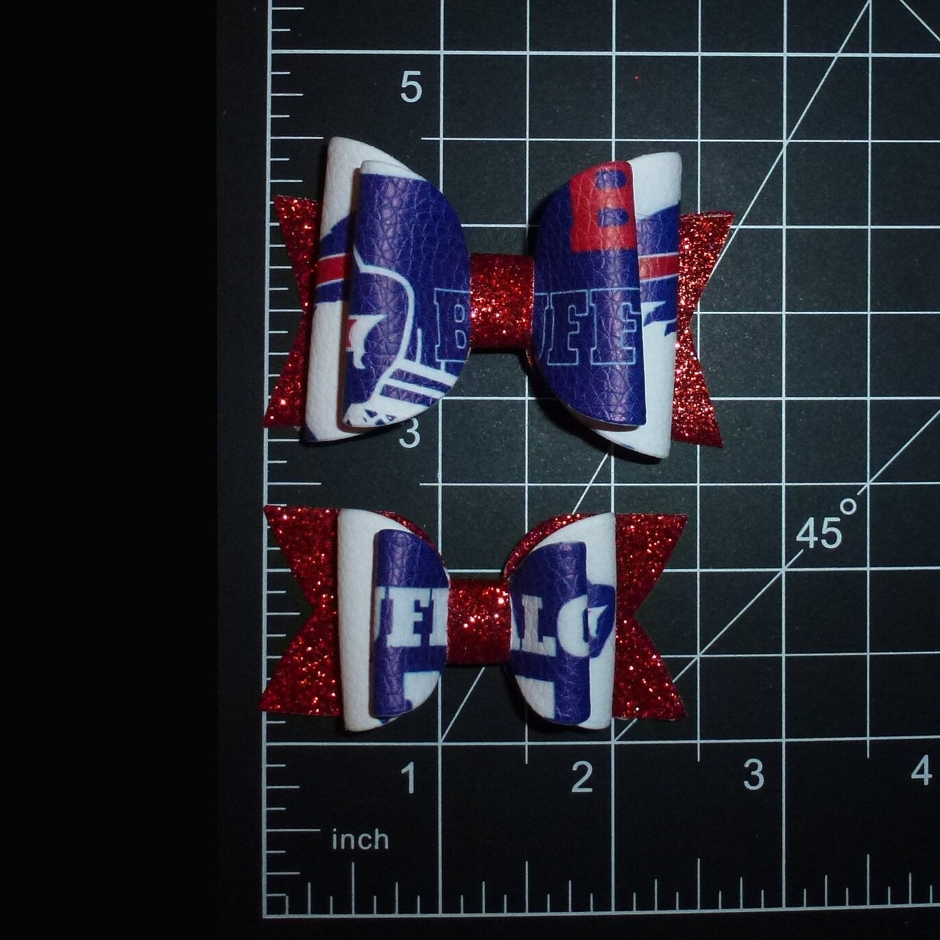Dog Bow Barrettes Buffalo Bills New York football pet hair grooming bows (glbx)