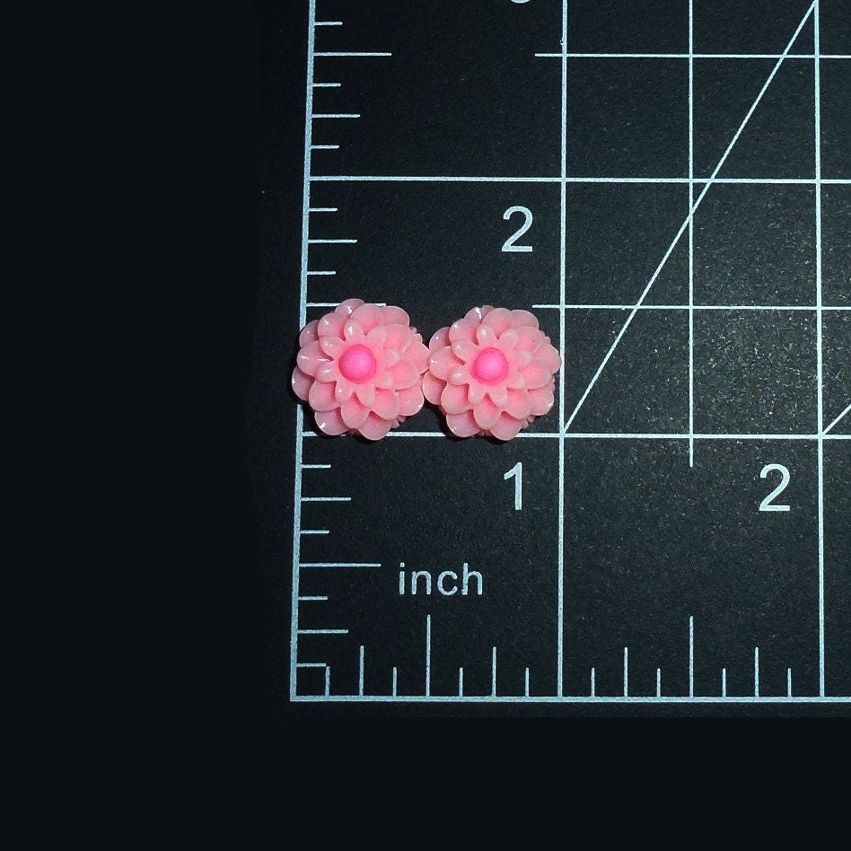 Puppy Dog Bows ~ Tiny fluffy dahlia flower plastic puppy clips pet hair bow barrettes or bands (fb202c)
