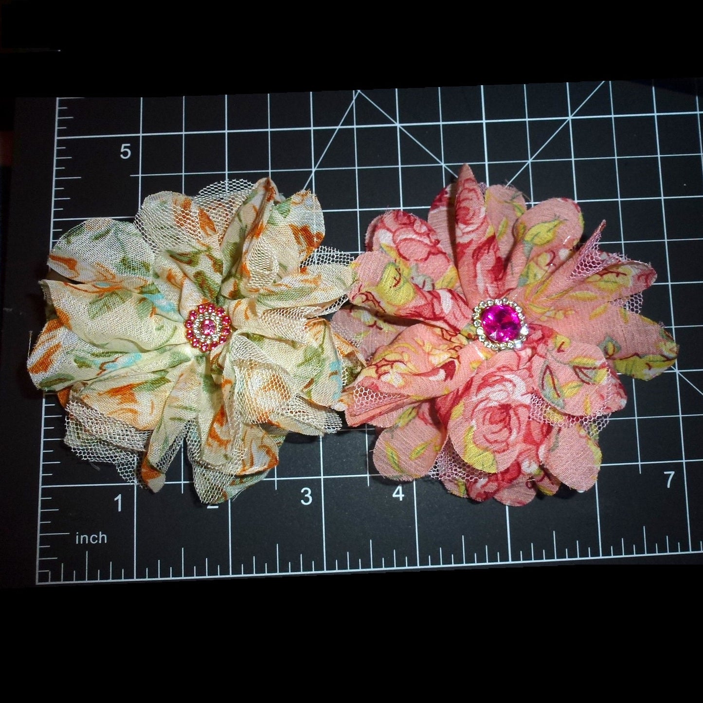 Dog Bow Barrettes Peaches or Cream dog collar slide attachment accessory or pet hair bows (FB358)
