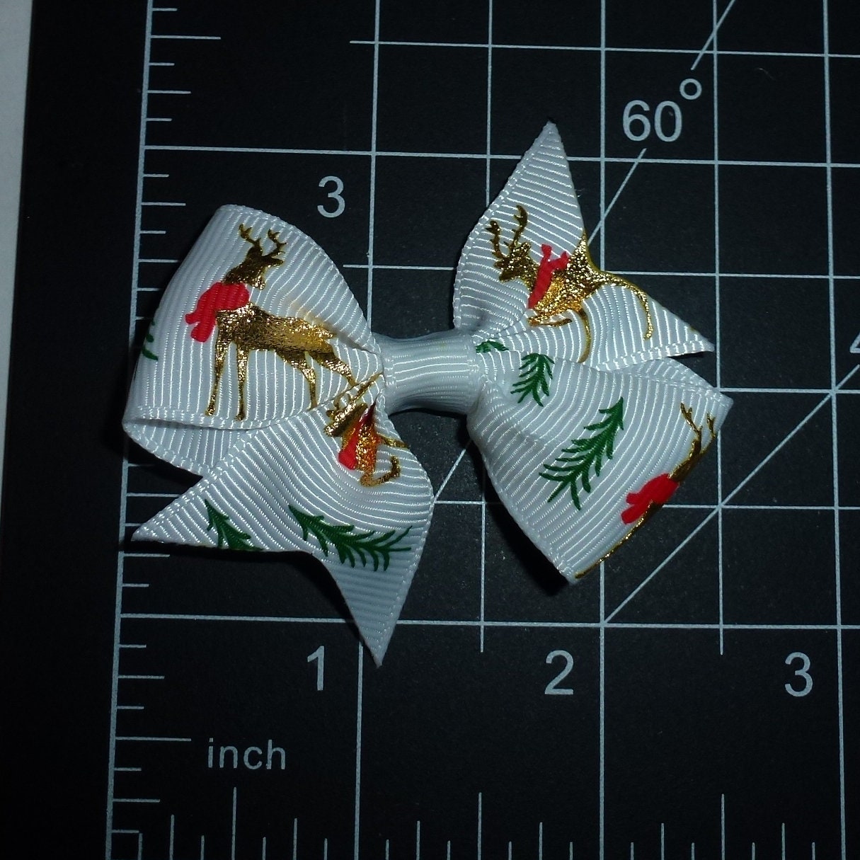 Christmas swallowtail Santa snowmen, trees elf green/red grooming pet hair bows (fb363)