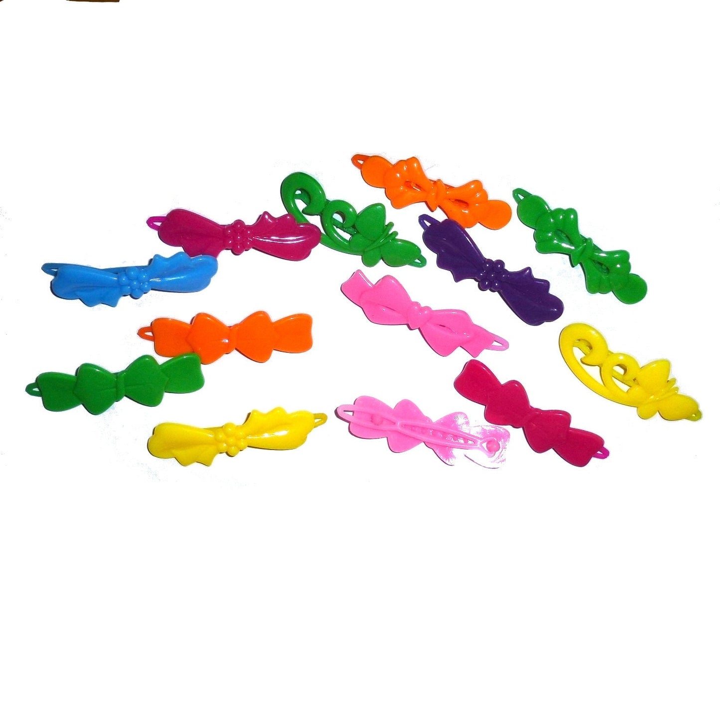 Puppy Bows ~ Dog bow plastic ball clip set 6 large 2.5" pet bowknot barrette hair clips (fb281)