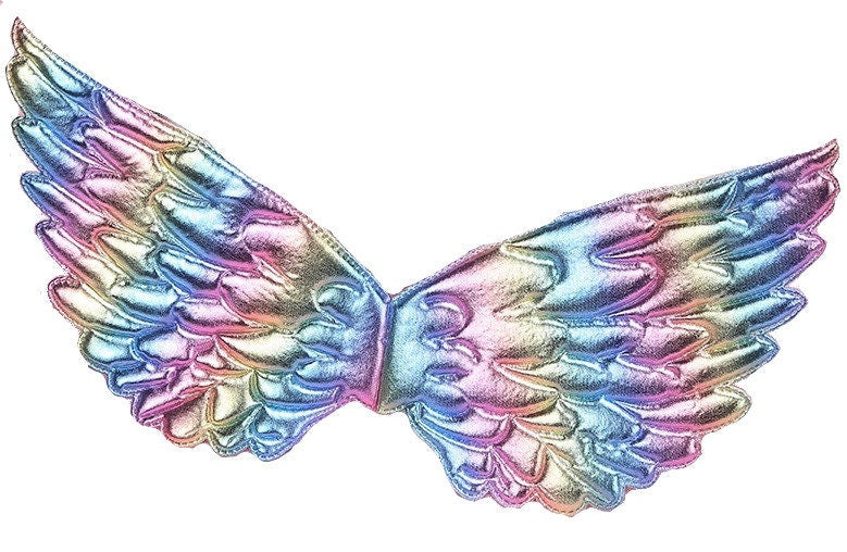 Unicorn wings for dogs puffy quilted gold silver rainbow dog costume feather