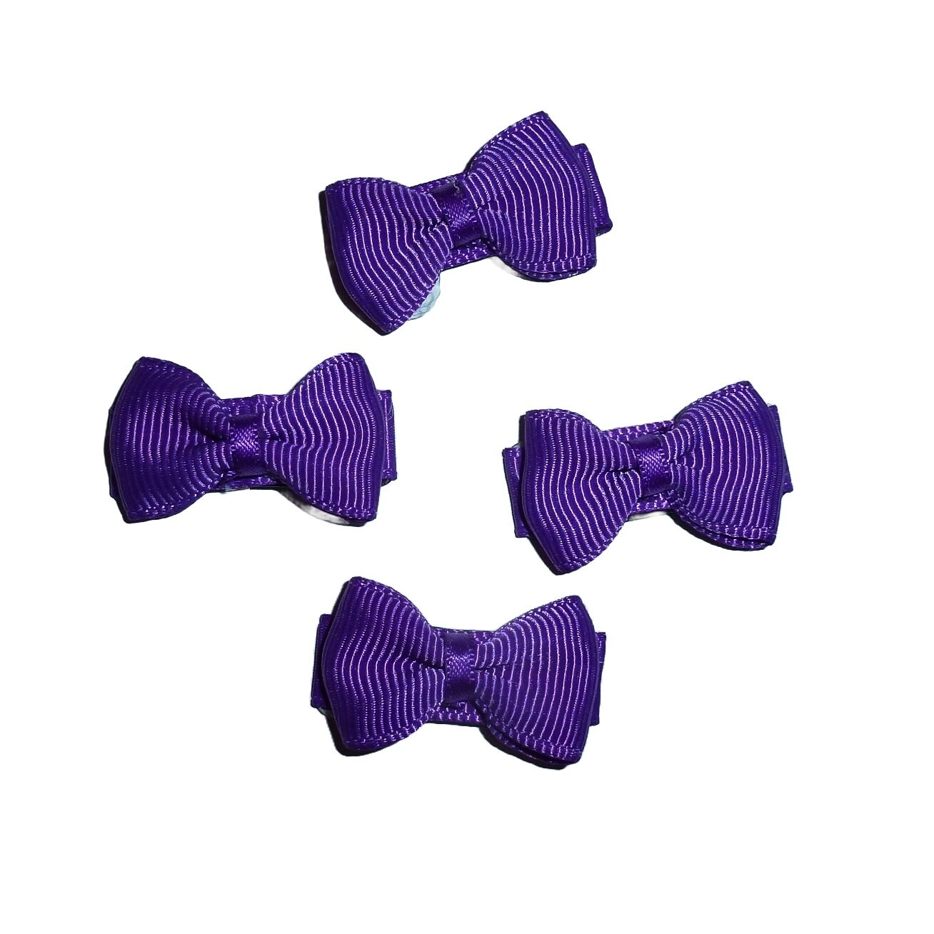 Puppy bows tiny Purple x 4 bowknot snap clips pet hair clip bow barrette (fb615A)