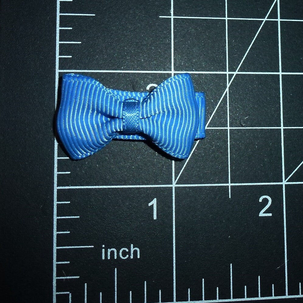 Puppy bows tiny Blue x 4 bowknot snap clips pet hair clip bow barrette (fb615B)