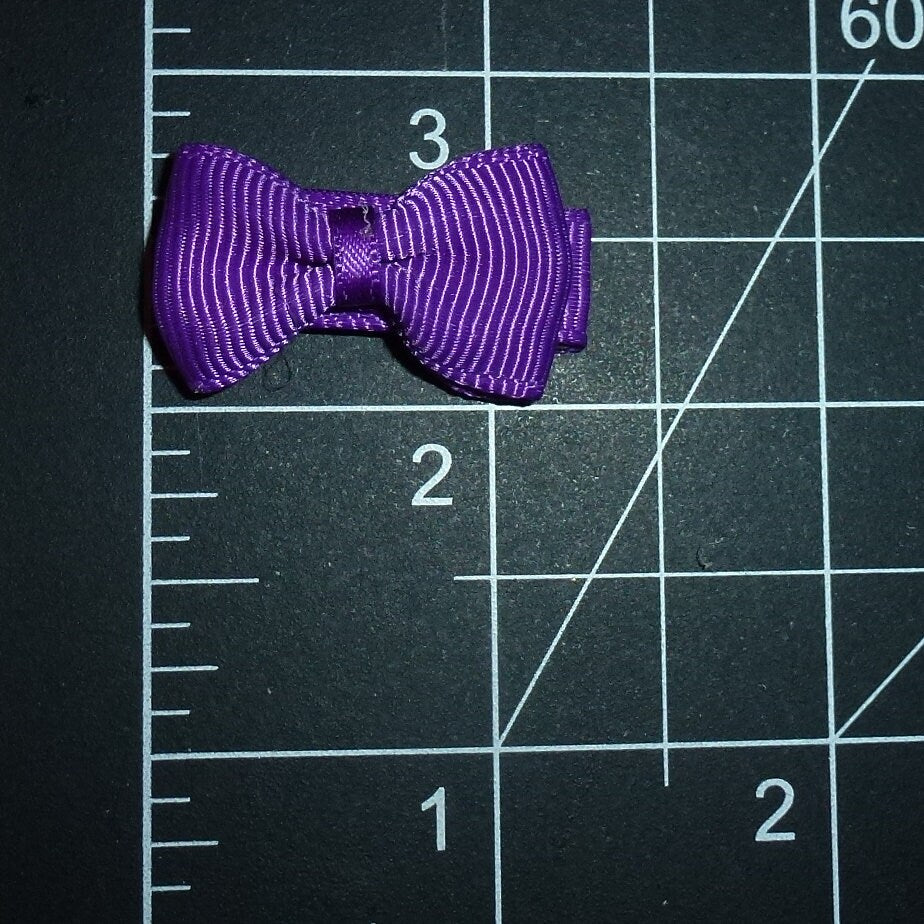 Puppy bows tiny Purple x 4 bowknot snap clips pet hair clip bow barrette (fb615A)