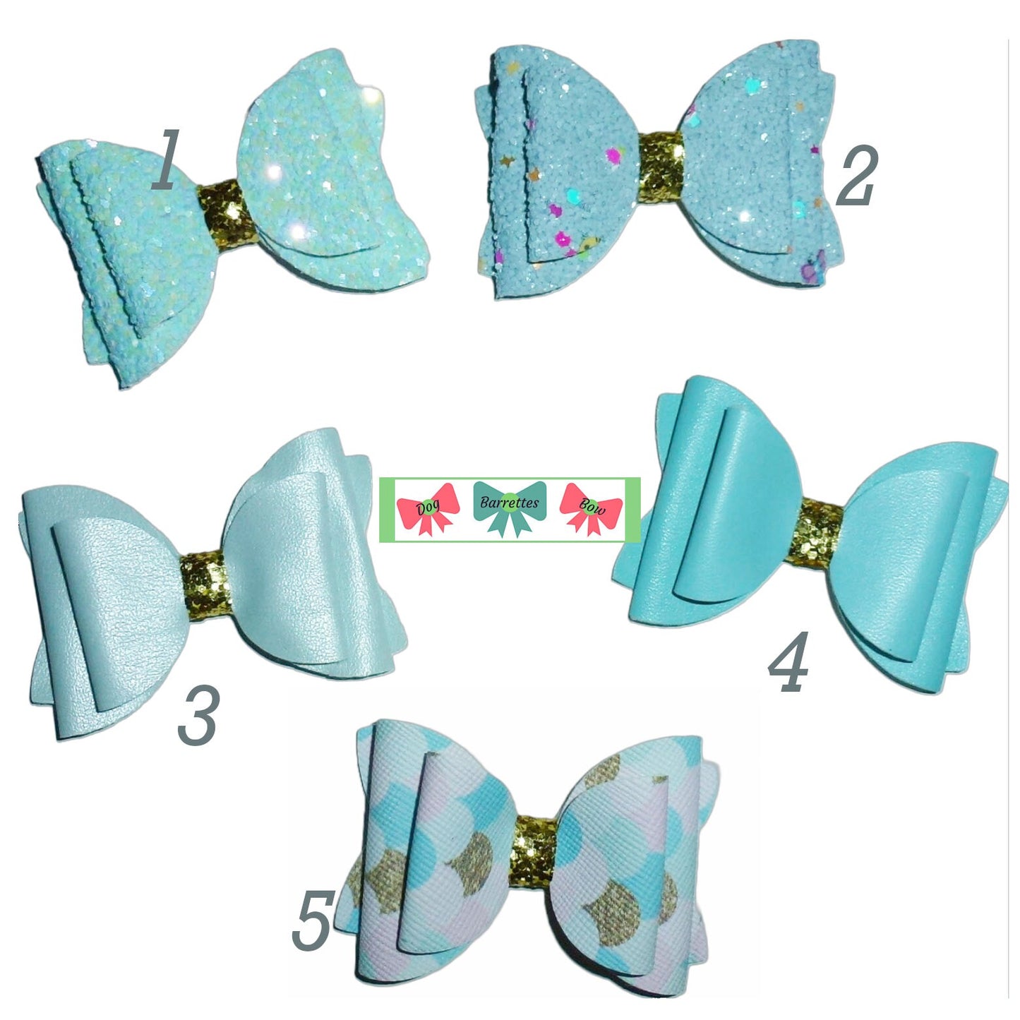 Ocean blues boy bows dog barrette or bands pet hair bow - (fb249C)