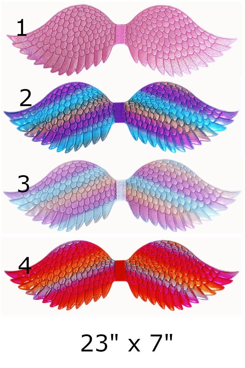 Dragon wings for dogs puffy quilted pink rainbow red gold orange dog costume feather