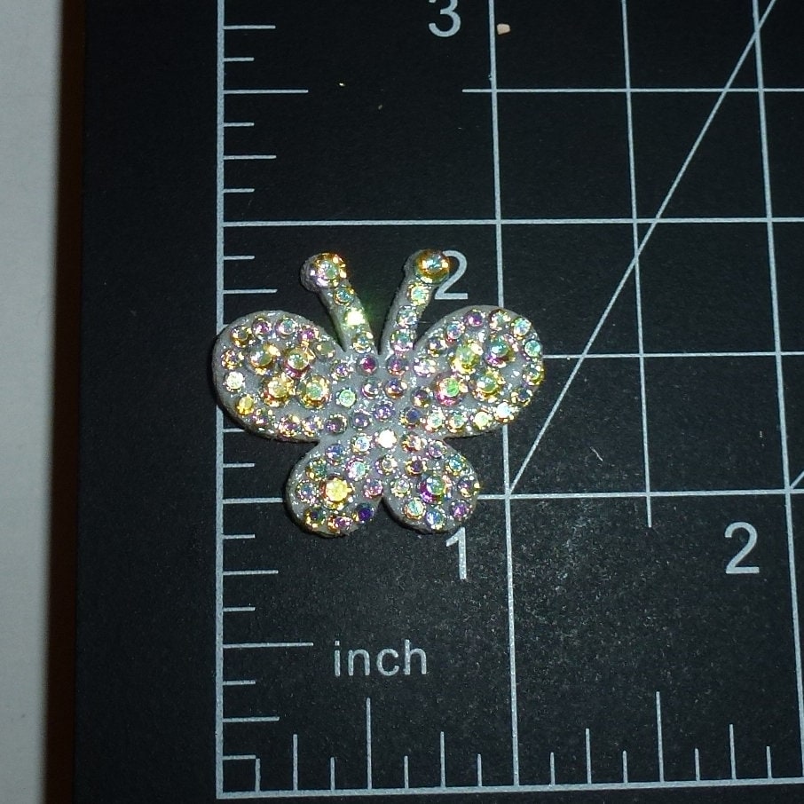 Puppy Bows ~ rhinestone padded butterfly pet hair bow latex bands or barrette (fb138D)