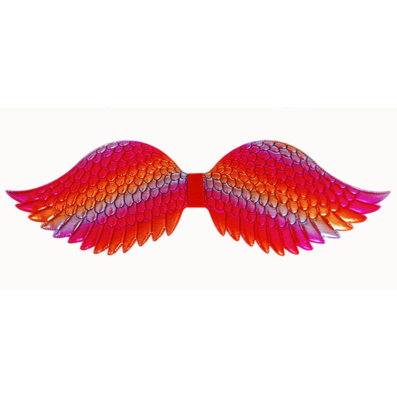 Dragon wings for dogs puffy quilted pink rainbow red gold orange dog costume feather