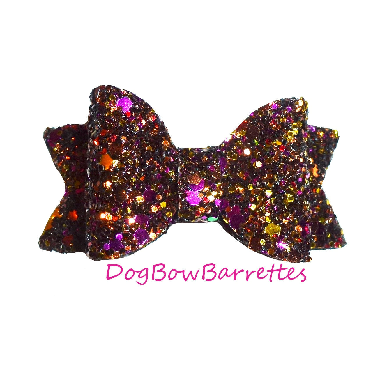 Dog Bows ~ Halloween sequin & glitter bowknot , barrette bow glitter hair clips for pets (fb620)
