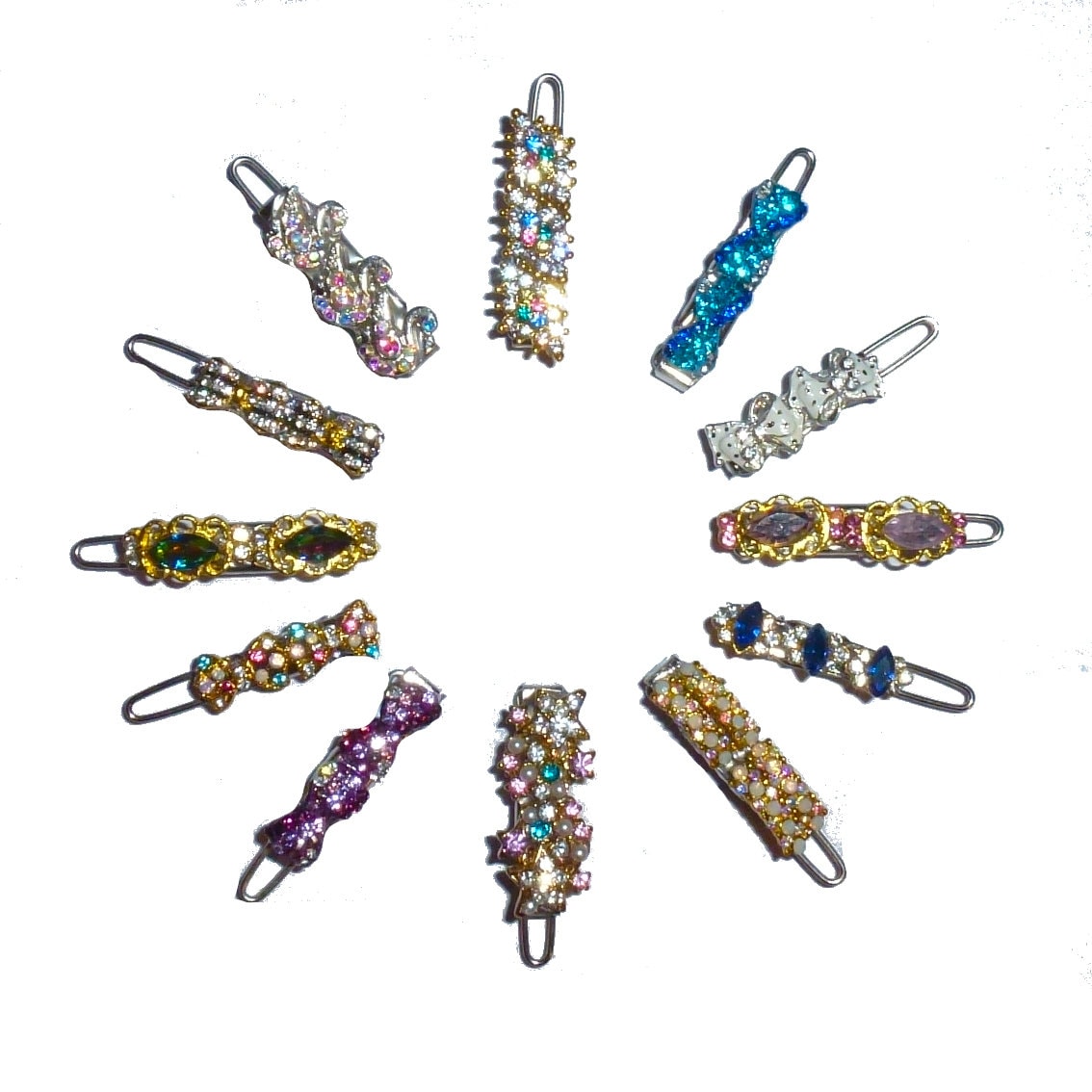 Puppy Bows ~ Wee super tiny hair flower clips for dogs bow pet barrette multi styles shapes bowknot crystal rhinestone~ US Seller