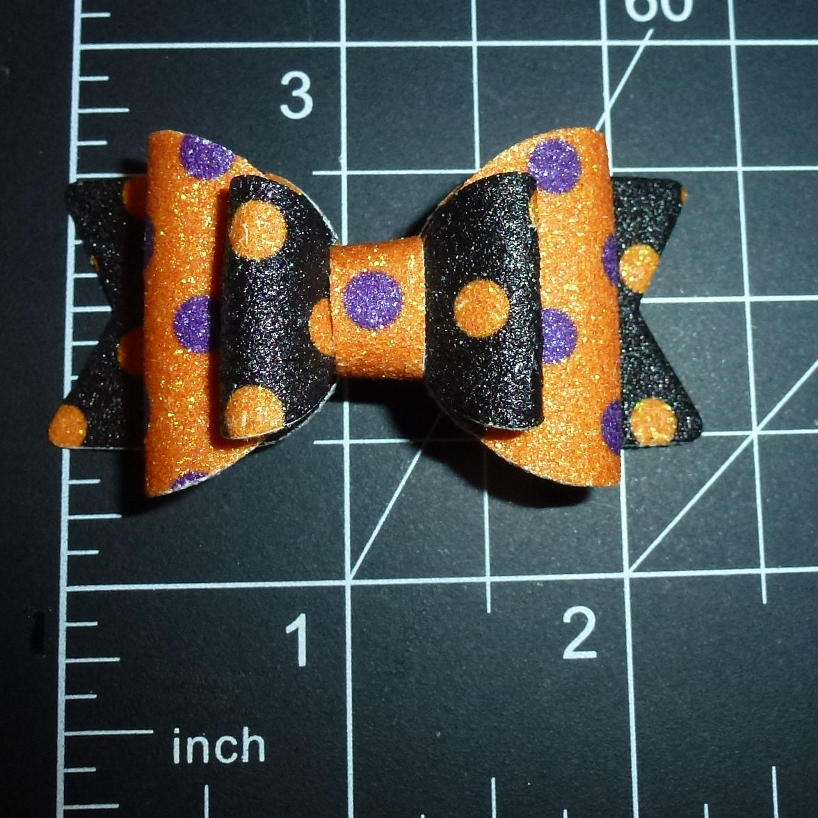 Dog Bows ~ Halloween glitter dots bowknot , barrette bow glitter hair clips for pets (fbgb)