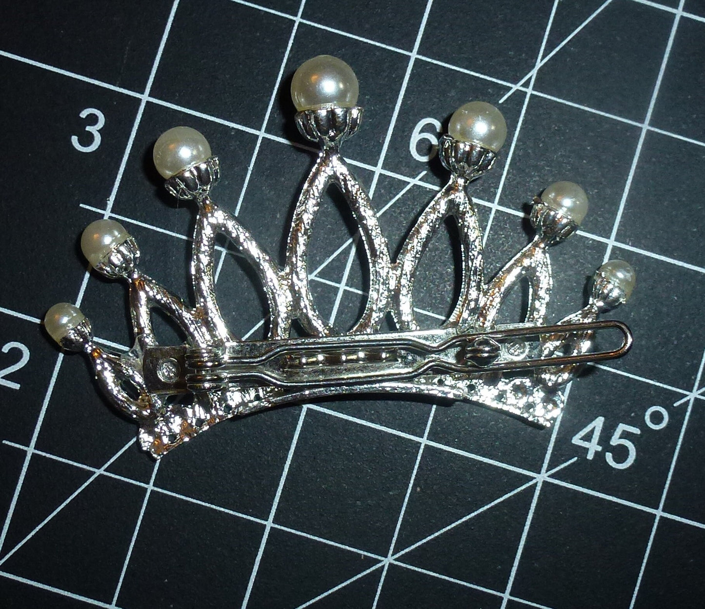 Puppy Bows NEW 2" crown tiara rhinestone pet hair barrette (FB575)