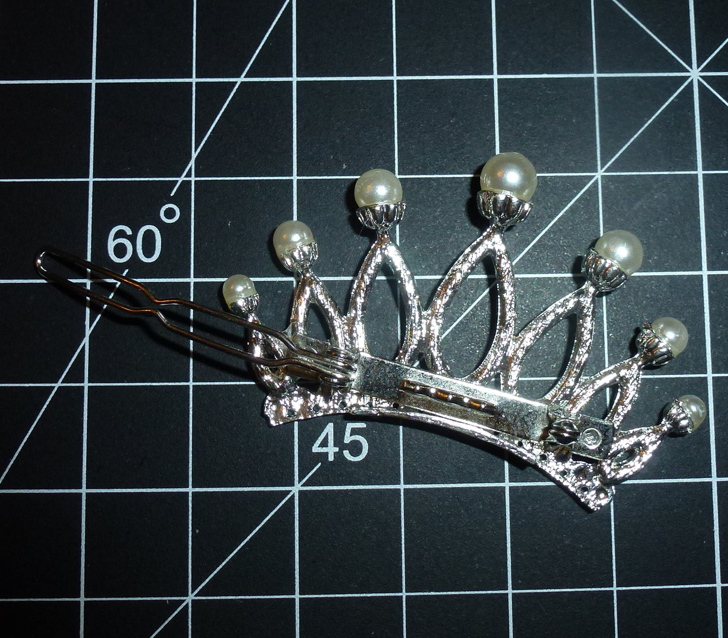 Puppy Bows NEW 2" crown tiara rhinestone pet hair barrette (FB575)