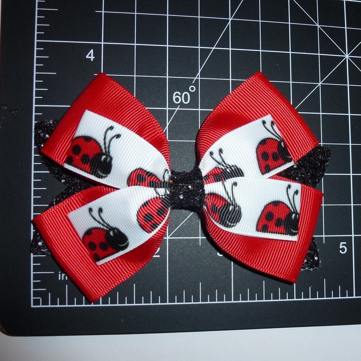 Puppy Bows ~ Lady bug bow tie bowknot collar slide attachment accessory (fb182a)