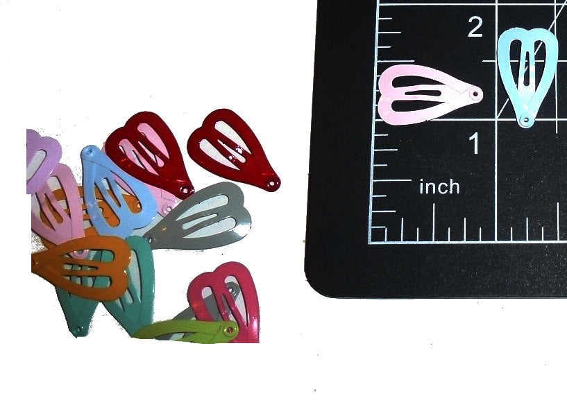 Dog Bow Barrettes 10 colored heart snap clips for pet hair topknot (fb364J)