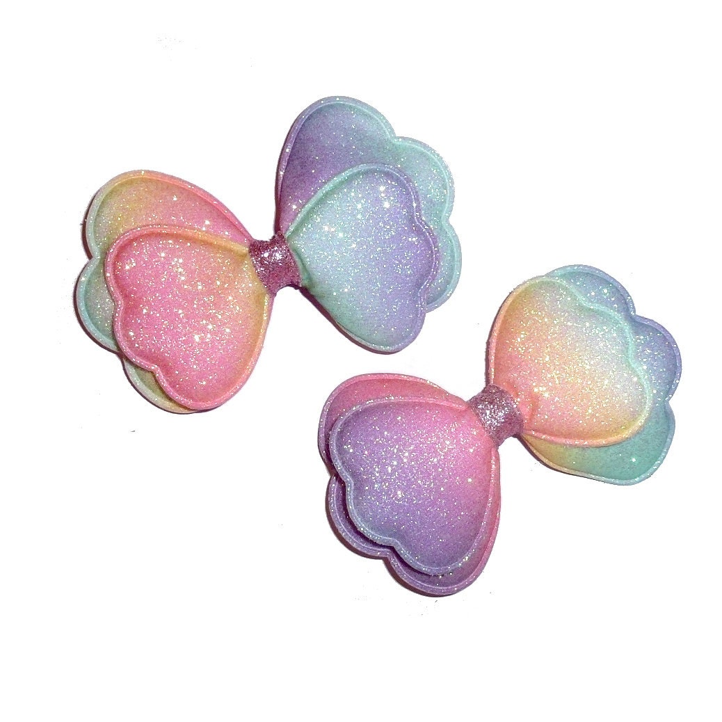Puppy Bows ~ BIG bow ruffle edge bowtie glitter 4" dog hair bow or collar slide bands or clip (fb458)