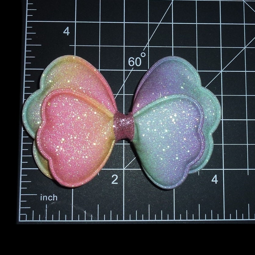 Puppy Bows ~ BIG bow ruffle edge bowtie glitter 4" dog hair bow or collar slide bands or clip (fb458)