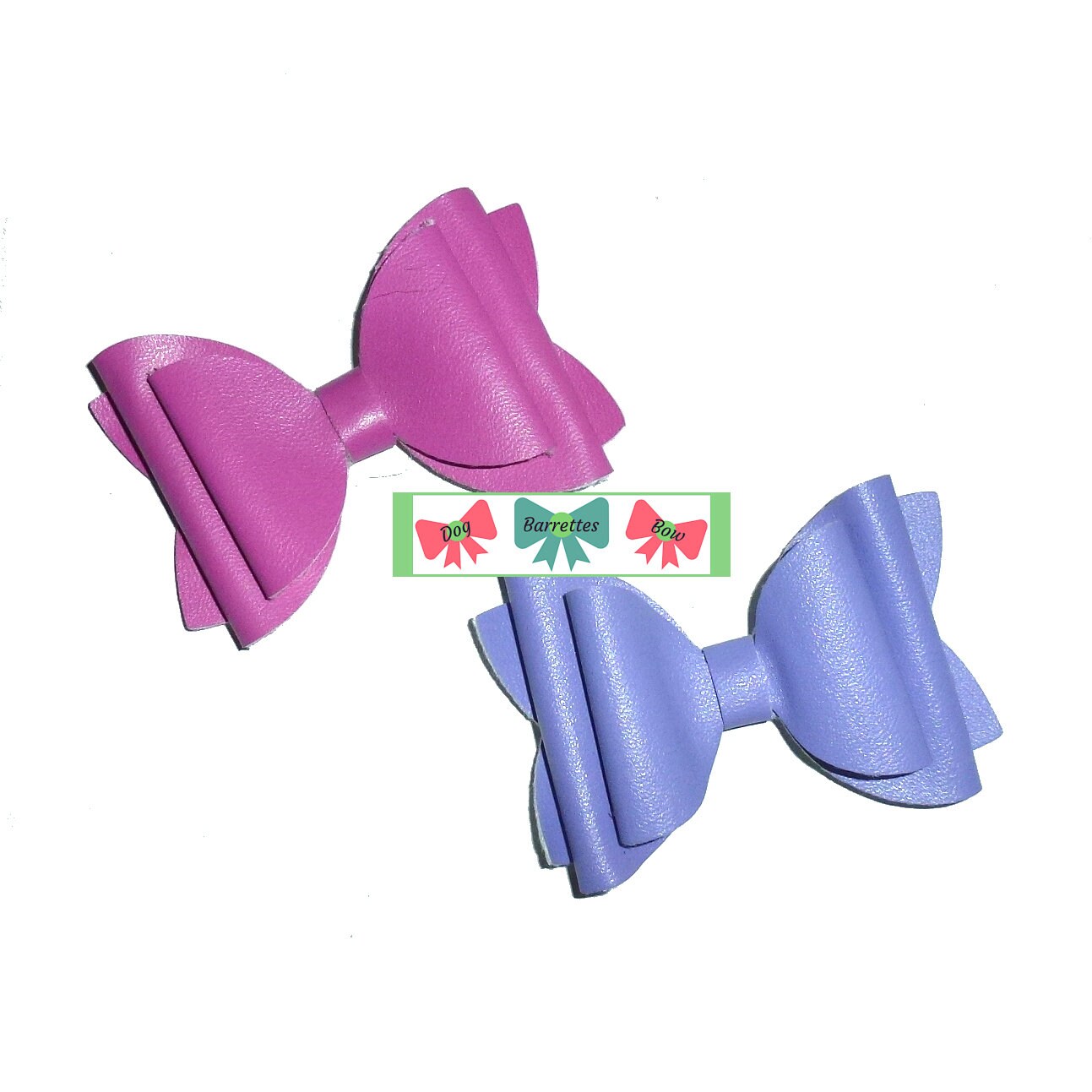 Sweet Rose pink and Lavender purple bows dog barrette or bands pet hair bow - (fb249A)