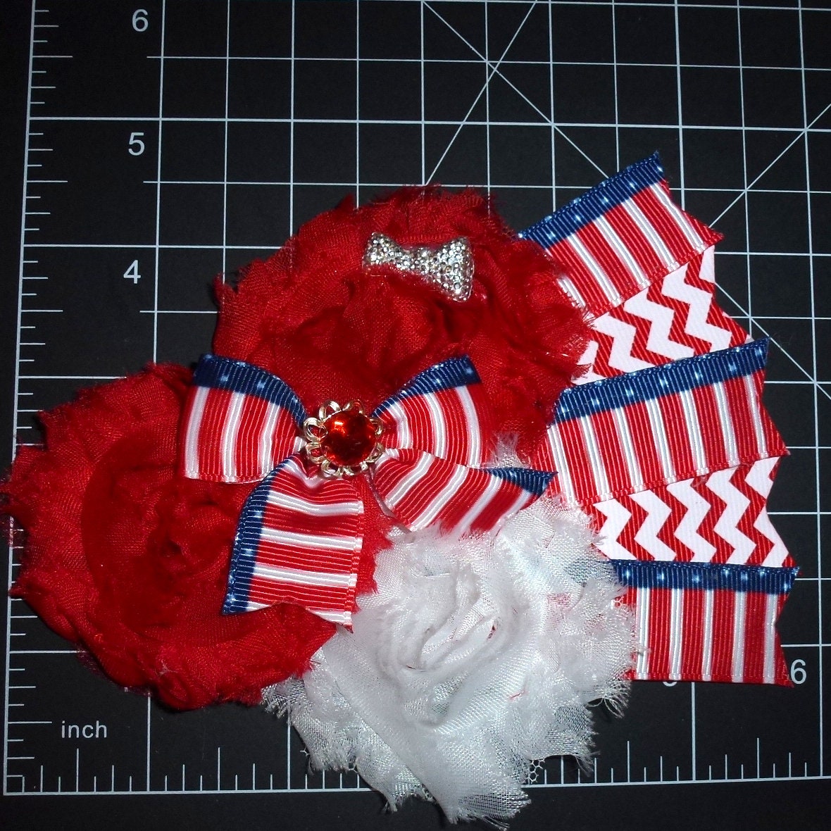 MONTHLY SPECIAL ~ 50% off 4th of July Patriotic fan slide dog flower collar slide accessory (DC35)
