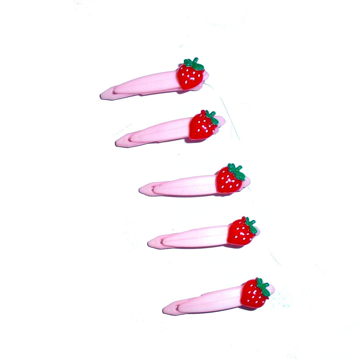 Dog bow barrette tiny strawberry plastic ball clips pet hair bows (fb570)