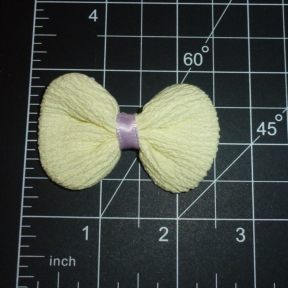 Puppy Bows ~ Padded crinkle bow pet hair bowknots latex bands or barrette - (fb253)