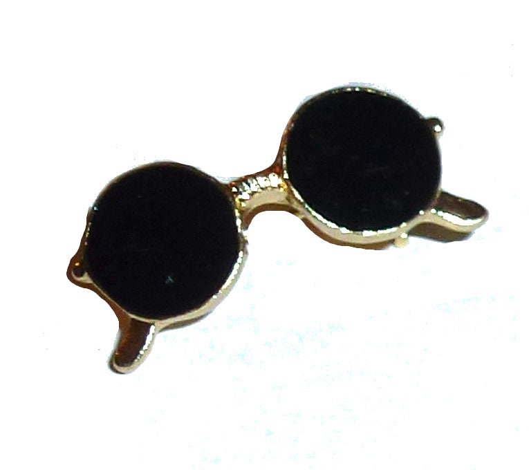 Puppy Bows ~ TINY 3/4" enamel sunglasses dog bow pet hair clip topknot barrette
