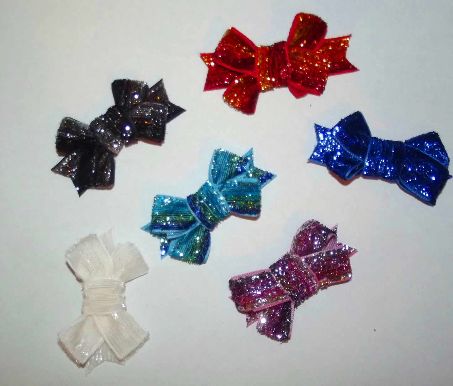 Puppy Bows ~Velvet glitters 2" larger size dog hair pet comb clip barrette 9 colors! ~Usa seller
