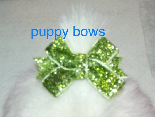 Puppy Bows ~Velvet glitters 2" larger size dog hair pet comb clip barrette 9 colors! ~Usa seller