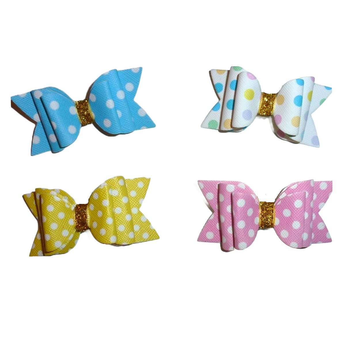 Birthday polka dots bows dog barrette or bands pet hair bow - (gl37)