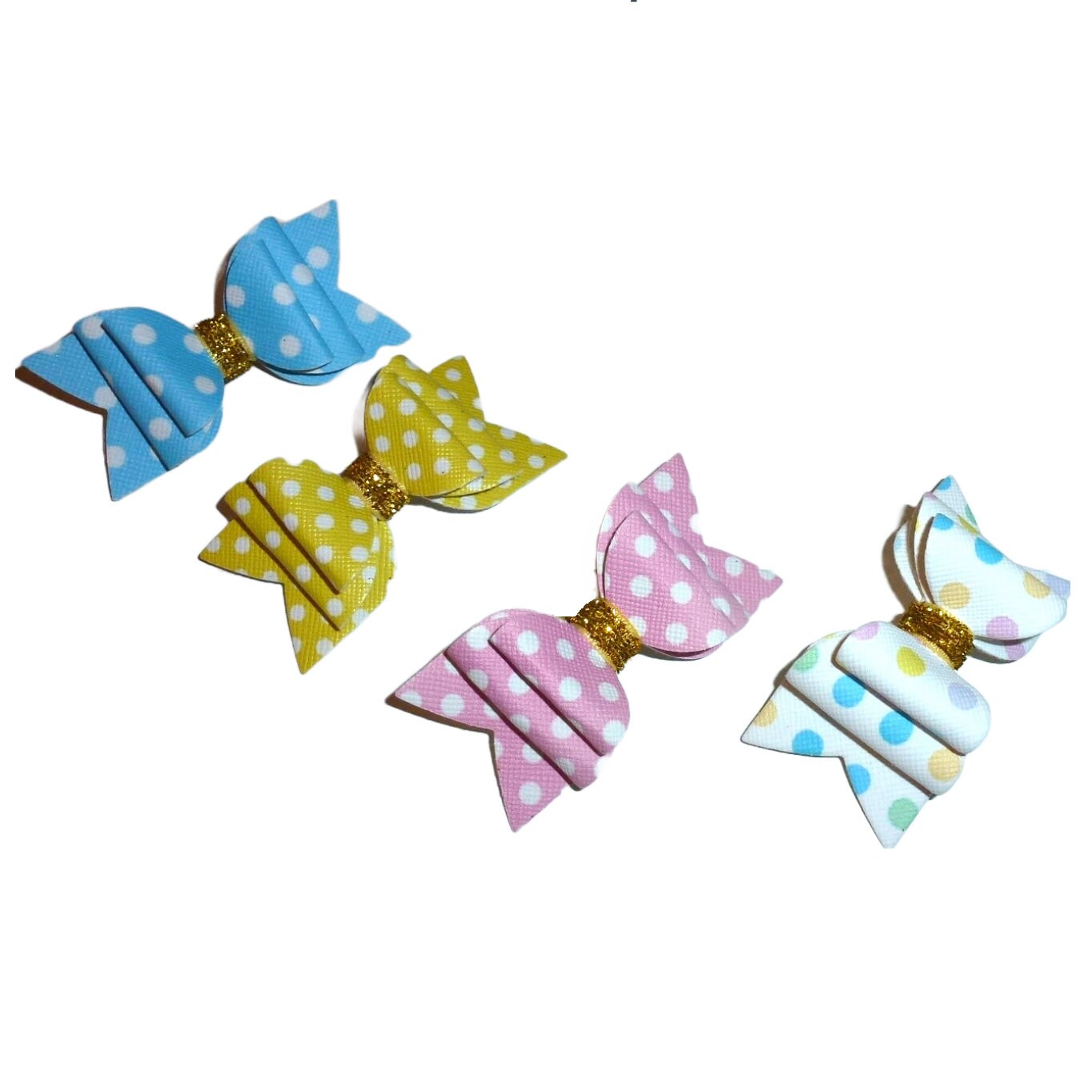 Birthday polka dots bows dog barrette or bands pet hair bow - (gl37)