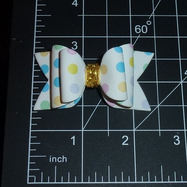 Birthday polka dots bows dog barrette or bands pet hair bow - (gl37)