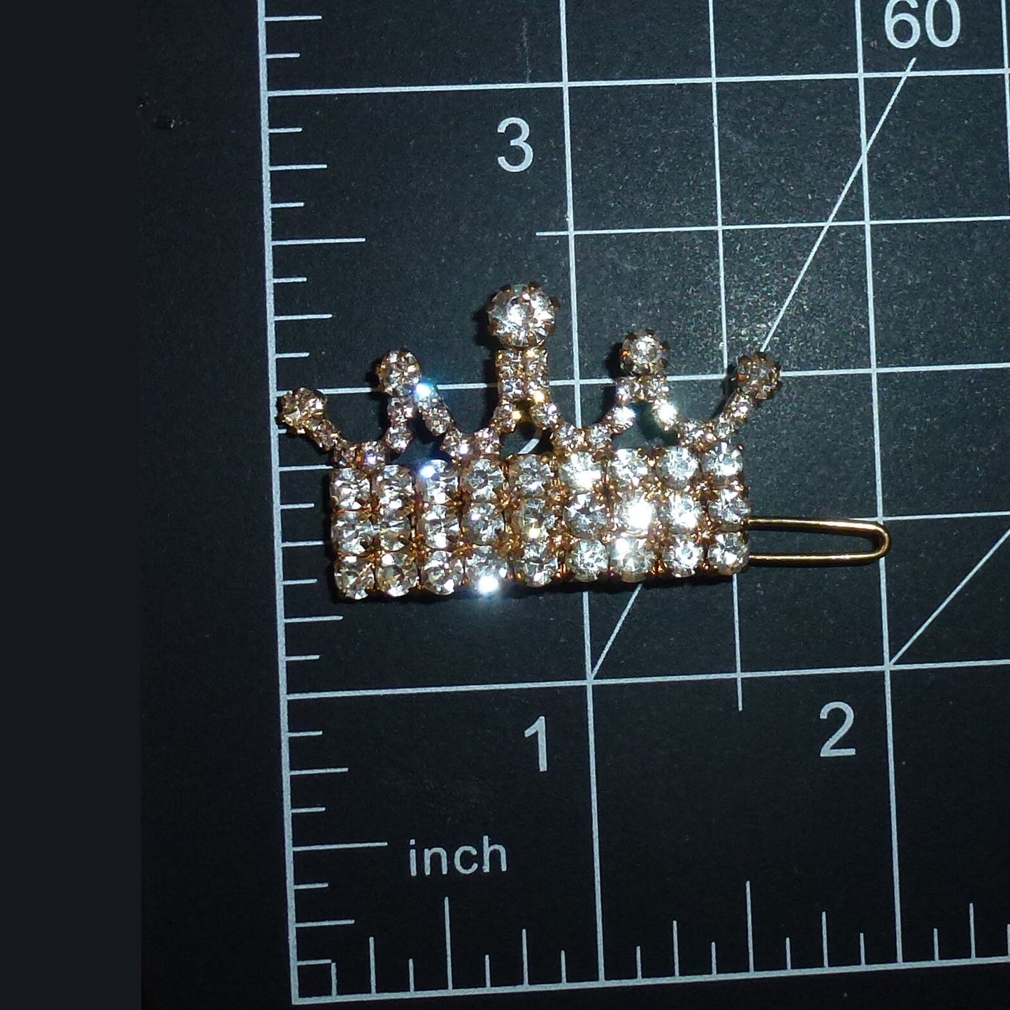 Puppy Bows regal crown tiara rhinestone pet hair barrette 1.75" (rb48)